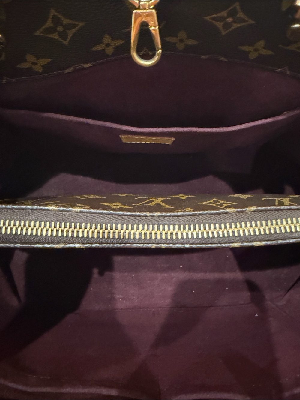 Louis Vuitton Monogram Canvas Tote in Brown and Gold - Picture 7 of 9